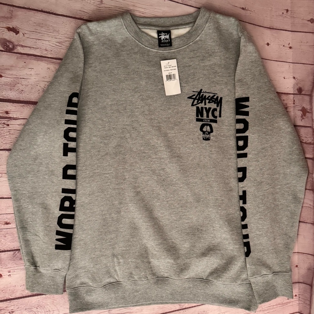 Stussy NYC Skull World Tour Crewneck Sweater-NWT